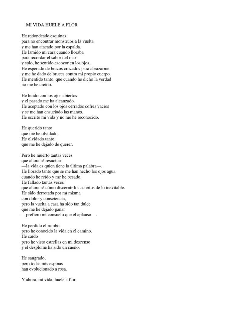 Sonia Vecino-Ramos (@sonipower) on Twitter photo #DivendresDeVersos
#VenresDeVersos
#BertsoakOstiralean
#ViernesDeVersos
(…) He sangrado
pero todas mis espinas
han evolucionado a risa.
Y ahora, mi vida, huele a flor.
<a href="/elvirasastre/">elvira sastre sanz</a>
Cc/<a href="/diana_pastoriza/">Diana Pastoriza</a> <a href="/imurua/">Iñaki Murua</a> <a href="/Manuel_do_rio/">Manuel del Río Rodríguez</a> #DivendresDeVersos
#VenresDeVersos
#BertsoakOstiralean
#ViernesDeVersos
(…) He sangrado
pero todas mis espinas
han evolucionado a risa.
Y ahora, mi vida, huele a flor.
<a href="/elvirasastre/">elvira sastre sanz</a>
Cc/<a href="/diana_pastoriza/">Diana Pastoriza</a> <a href="/imurua/">Iñaki Murua</a> <a href="/Manuel_do_rio/">Manuel del Río Rodríguez</a>