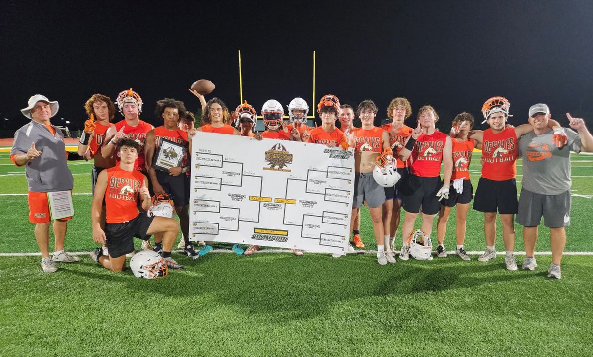 DeSalesDCP's tweet photo. .@DeSalesColtsFB wins the Greenwood High School (Bowling Green) 7on7 tournament against schools from Kentucky, Indiana, and Tennessee. Way to go, Colts! https://t.co/OZpH9LfwXv