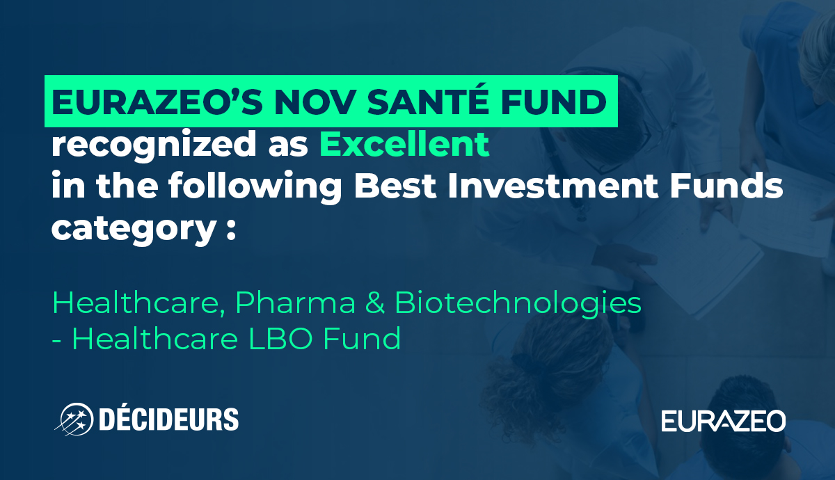 The Eurazeo Nov Santé fund is recognized as "Excellent" by Décideurs Magazine - Leaders League Group in the Best Investment Funds category : Healthcare, Pharma &amp; Biotechnologies - Healthcare LBO Fund! 

Click here to see our profile: lnkd.in/eavyd2XD 

#healthcare #PE