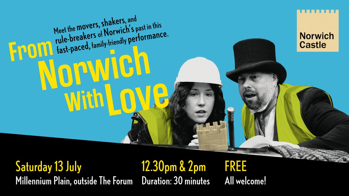 NorFOLK!! Tomorrow we are excited to perform From Norwich with Love, a fun, free, family friendly event celebrating the history and talent of the city. Can't wait to see you there! #FromNorwichWithLove #Norwich #Norfolk #WhatsonNorwich #FreeEvent #Performance #Storytelling #Music