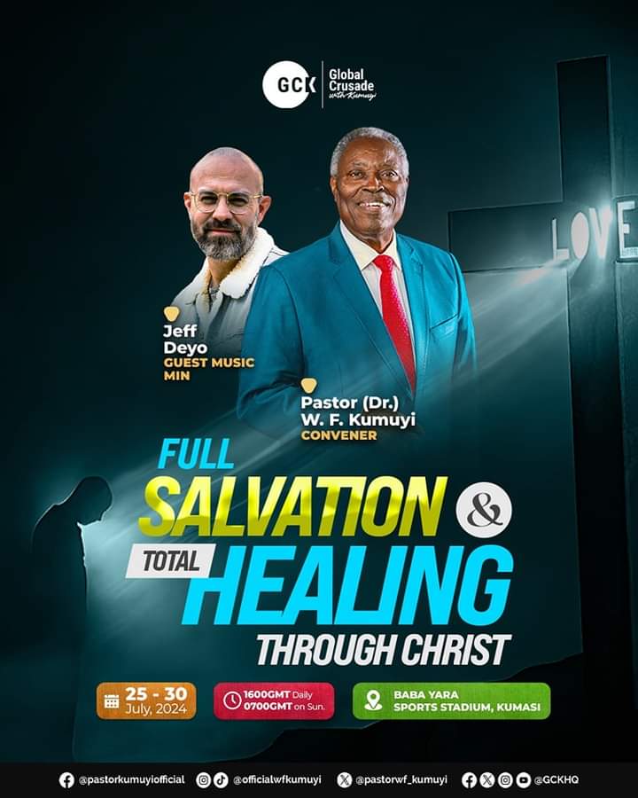 DeborahSarpong3's tweet photo. THE WAIT IS OVER!

The GCK train is finally pulling into Kumasi, Ghana!

Join us at the Baba Yara Sports Stadium from July 25th to 30th, 2024, at 4:00pm daily, for an unforgettable experience!

Ministering: Pastor W.F Kumuyi

#DLConversation
#GCKGhana #GCKKumasiGhana https://t.co/QJhcfsloOS