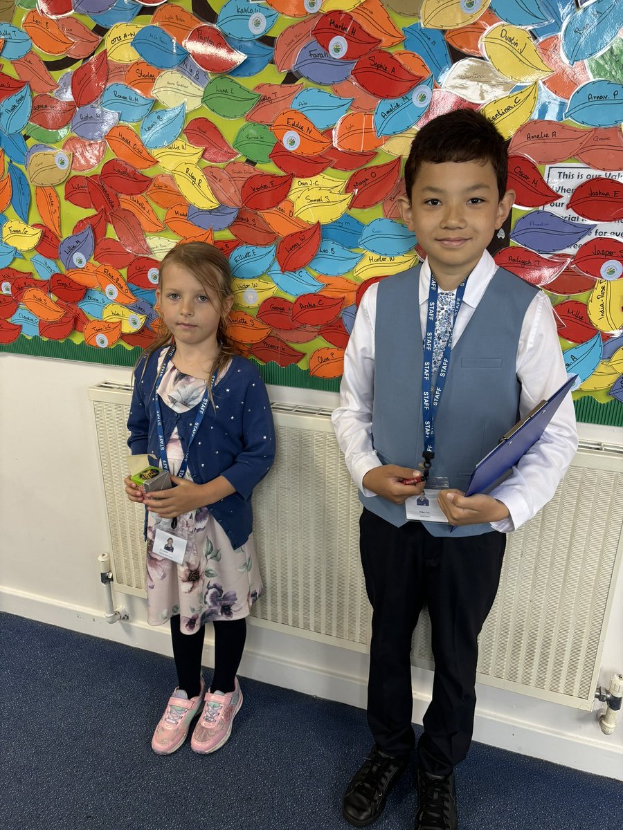 Looking very smart today as Head &amp; Deputy! So far they have welcomed children into school &amp; are now on a tour of the school #democracy #GeneralElection2024