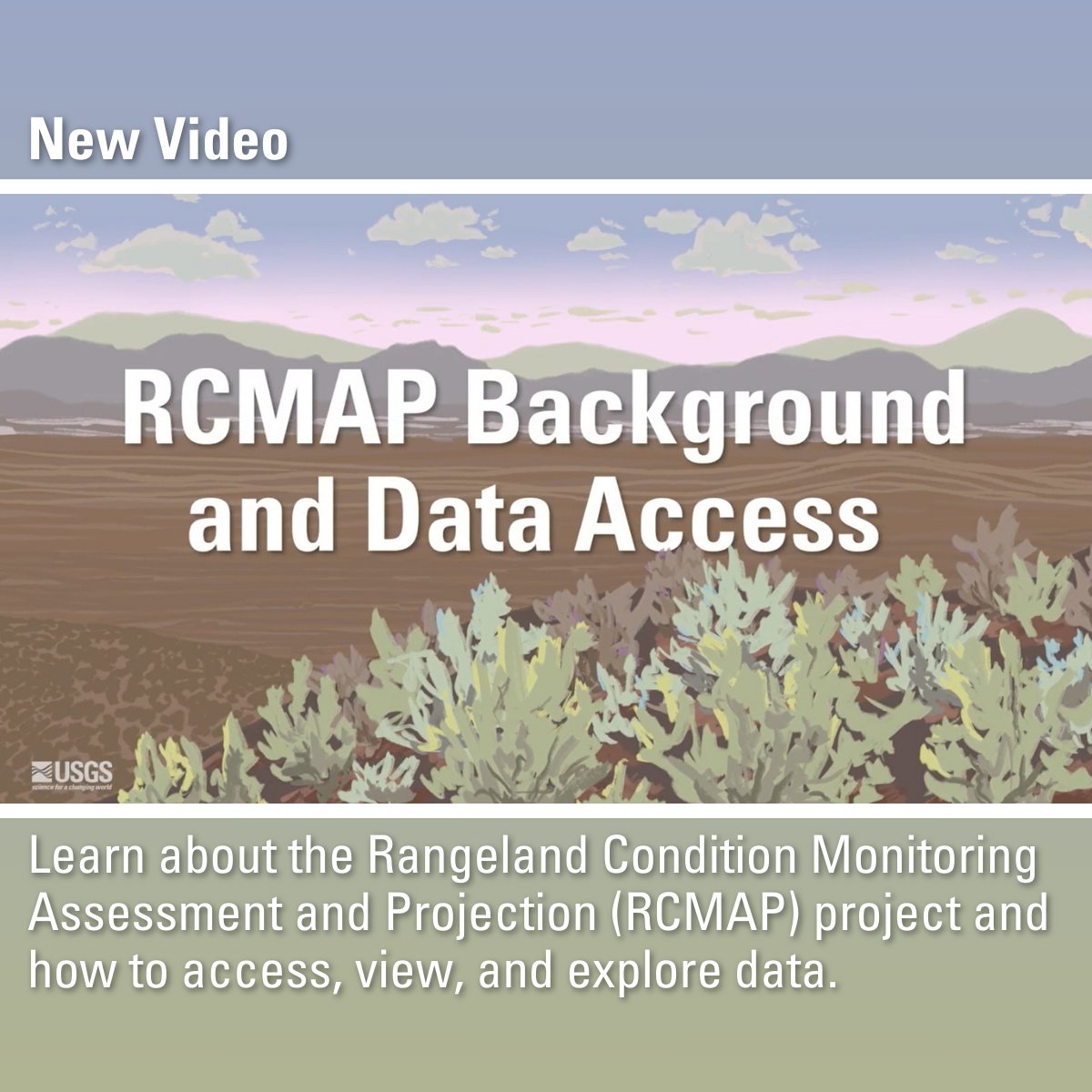 USGS_EROS's tweet photo. The #RCMAP project provides data products that help #RangelandManagers in the #WesternUnitedStates understand the impacts of #ManagementPractices, #Disturbances, and #ClimateChange. Learn more about RCMAP and how to access data in this new video: https://t.co/AIGthYlQuS https://t.co/woWIj8hQSD