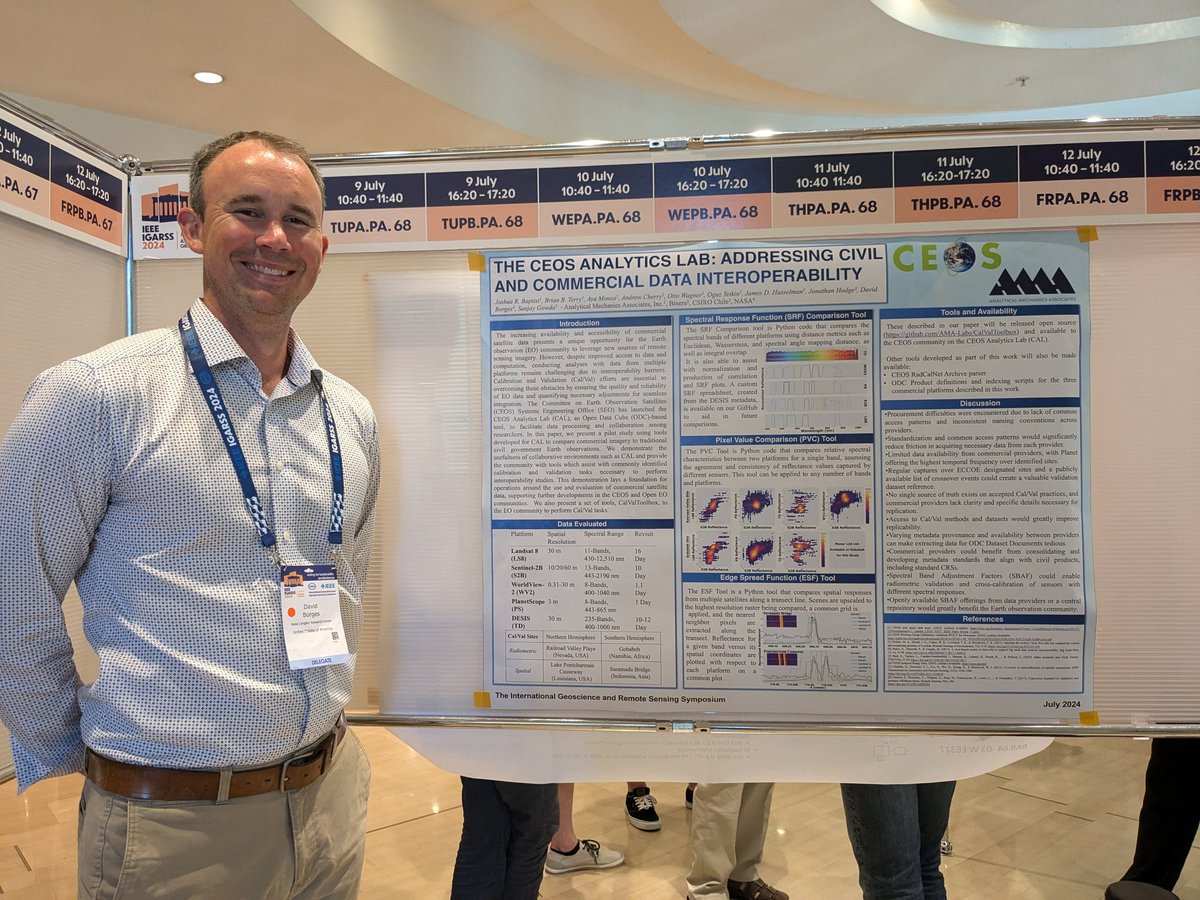 CEOSdotORG's tweet photo. Thank you @IEEE_GRSS for a great week at #IGARSS2024! CEOS was represented at a number of presentations and posters, and it was great to meet so many members of our community who passed by the booth 🛰️ https://t.co/wimkzoUF8O