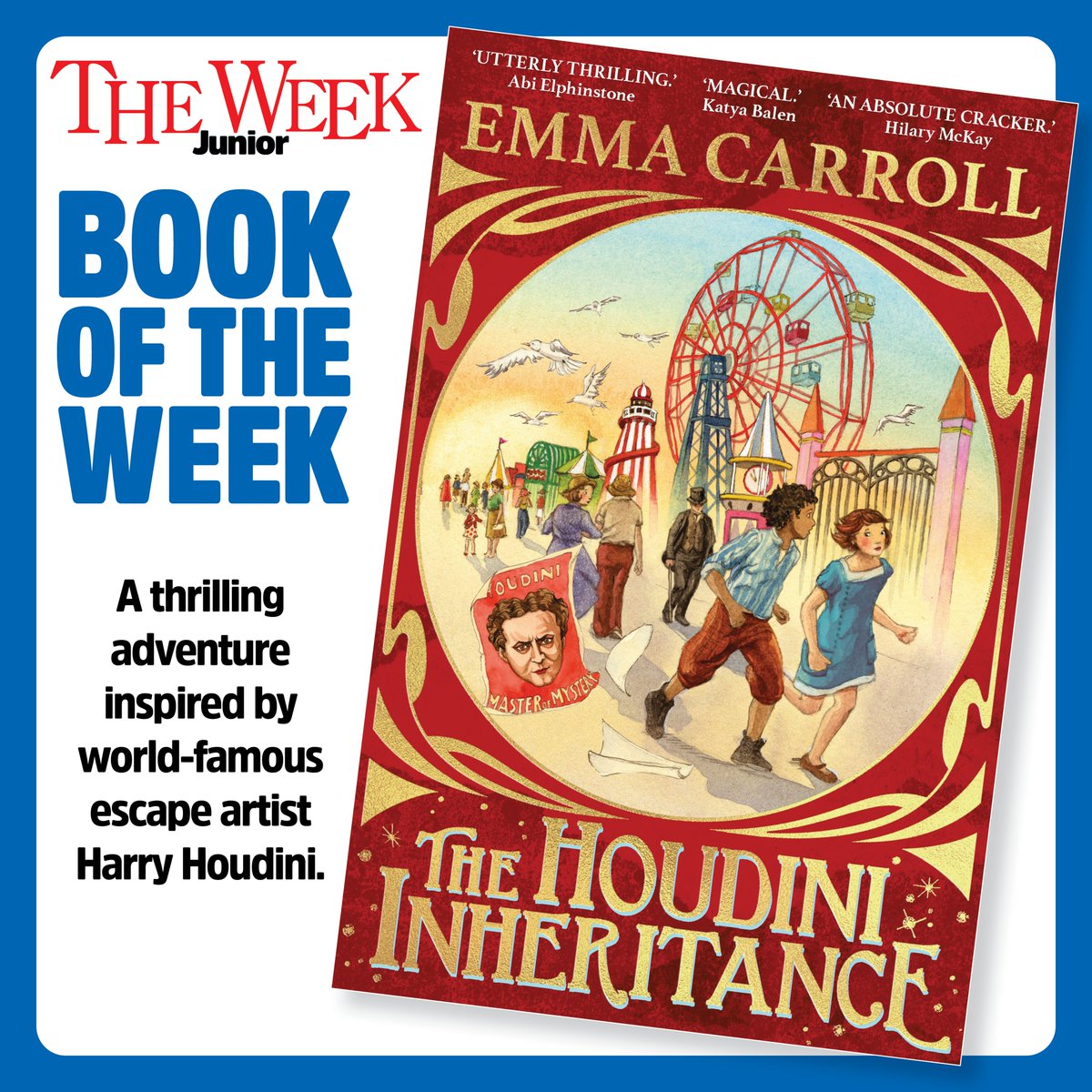theweekjunior's tweet image. 📖 Our latest #BookoftheWeek is #TheHoudiniInheritance by award-winning author @emcarrollauthor, published by @FaberChildrens.

🎢 We chat to Carroll about her favourite historical period, the perfect writing spot and her opinion on rollercoasters.

📸 © Daniela Terrazzini