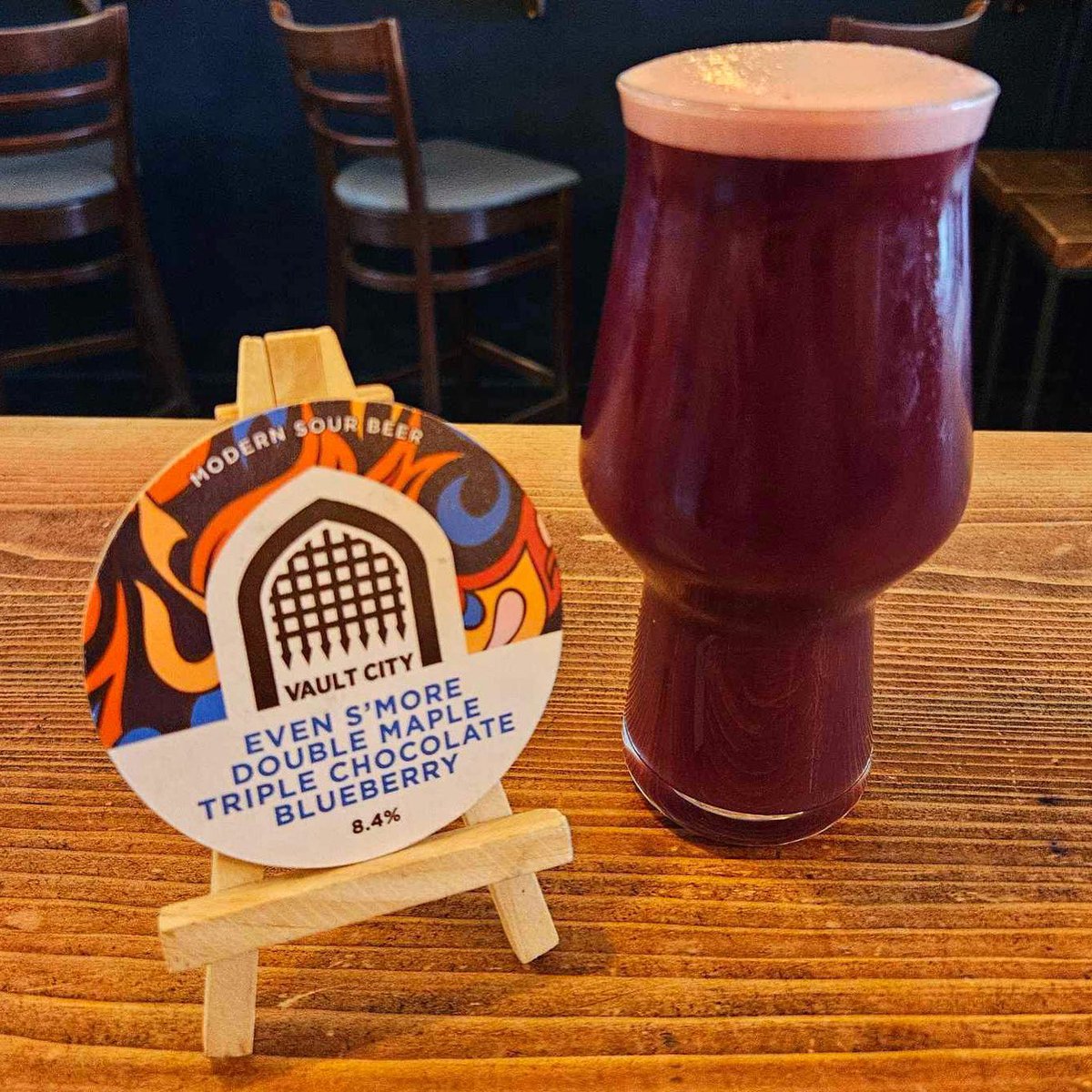 Sidney & Eden Bristol (@sidneyandeden) on Twitter photo FRESH ON TAP! Even S’more Double Maple Triple Chocolate Blueberry 8.4% Sour from @vaultcitybrew 🍁🍫🫐 FRESH ON TAP! Even S’more Double Maple Triple Chocolate Blueberry 8.4% Sour from @vaultcitybrew 🍁🍫🫐