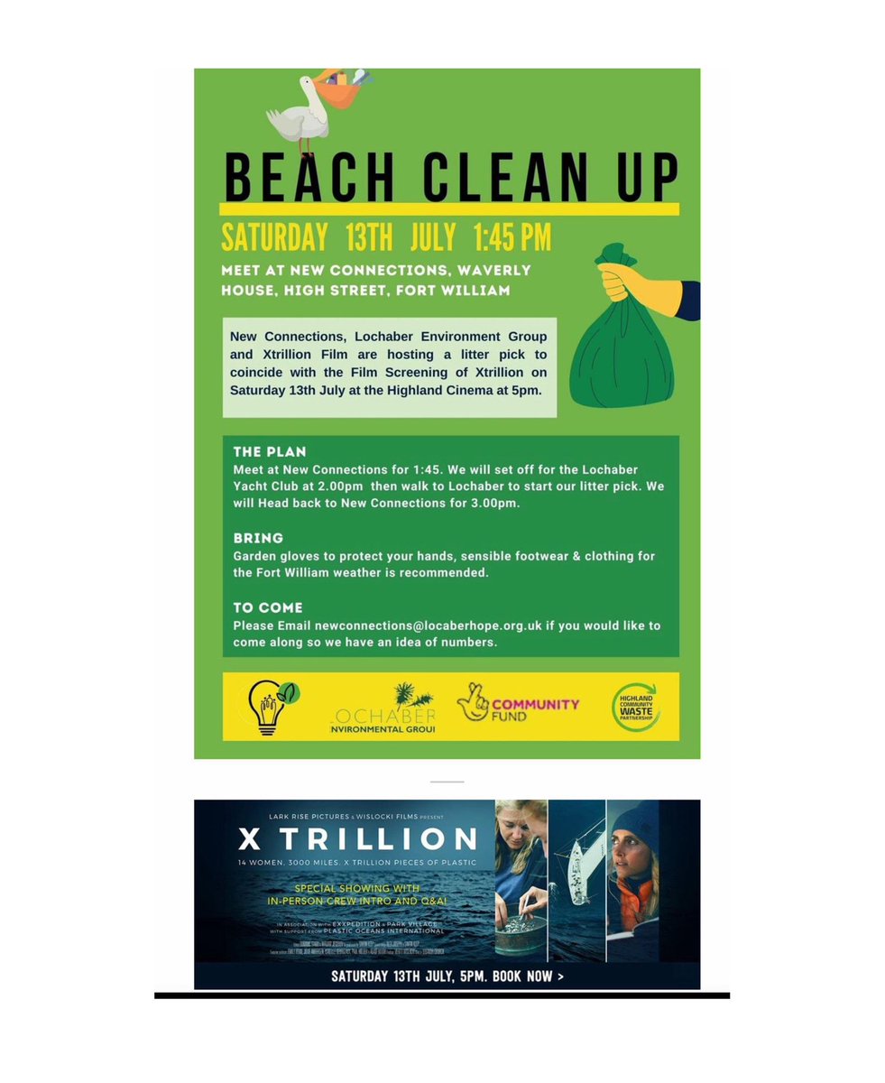 X Trillion / Eleanor Church (@larkrisepacific) on Twitter photo #fortwilliam screening this Saturday <a href="/HighlandCinema/">Highland Cinema</a> with Q&A with <a href="/LessWasteLaura/">Laura Young</a> - join us for a beach clean beforehand too meeting at 1:45pm at New Connections. #fortwilliam screening this Saturday <a href="/HighlandCinema/">Highland Cinema</a> with Q&A with <a href="/LessWasteLaura/">Laura Young</a> - join us for a beach clean beforehand too meeting at 1:45pm at New Connections.