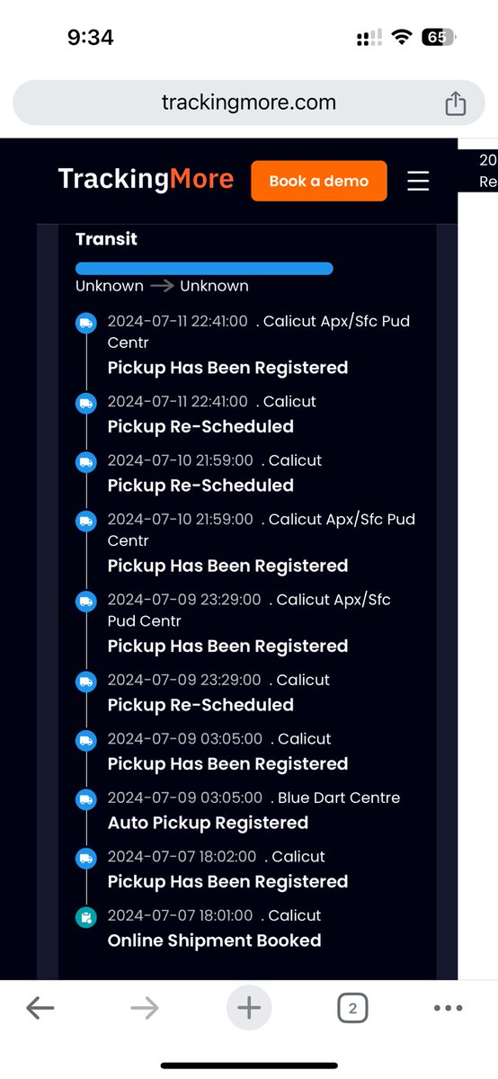DeepakB66597828's tweet photo. @HeliosWatches I hv sent email which remains unreplied, calling with customer support, they are saying no such order id is available in our records.. u r deteriorating the image of Mr.@RNTata2000 @venkyckv logistic partner @BlueDart_ is not responding @KetanKulkarni09 latest status is attached. https://t.co/CQfqe8gI5N