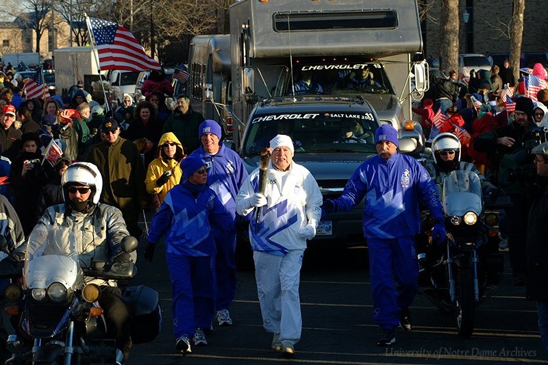 Notre Dame Archives (@ndarchives) on Twitter photo The #OlympicTorch came through #NotreDame on the way to 2002 Salt Lake City #OlympicGames. President Emeritus Rev. Theodore M. Hesburgh participated in the relay
#ArchivesGoForGold #ArchivesHashtagParty <a href="/NDLibraries/">Hesburgh Libraries</a> The #OlympicTorch came through #NotreDame on the way to 2002 Salt Lake City #OlympicGames. President Emeritus Rev. Theodore M. Hesburgh participated in the relay
#ArchivesGoForGold #ArchivesHashtagParty <a href="/NDLibraries/">Hesburgh Libraries</a>