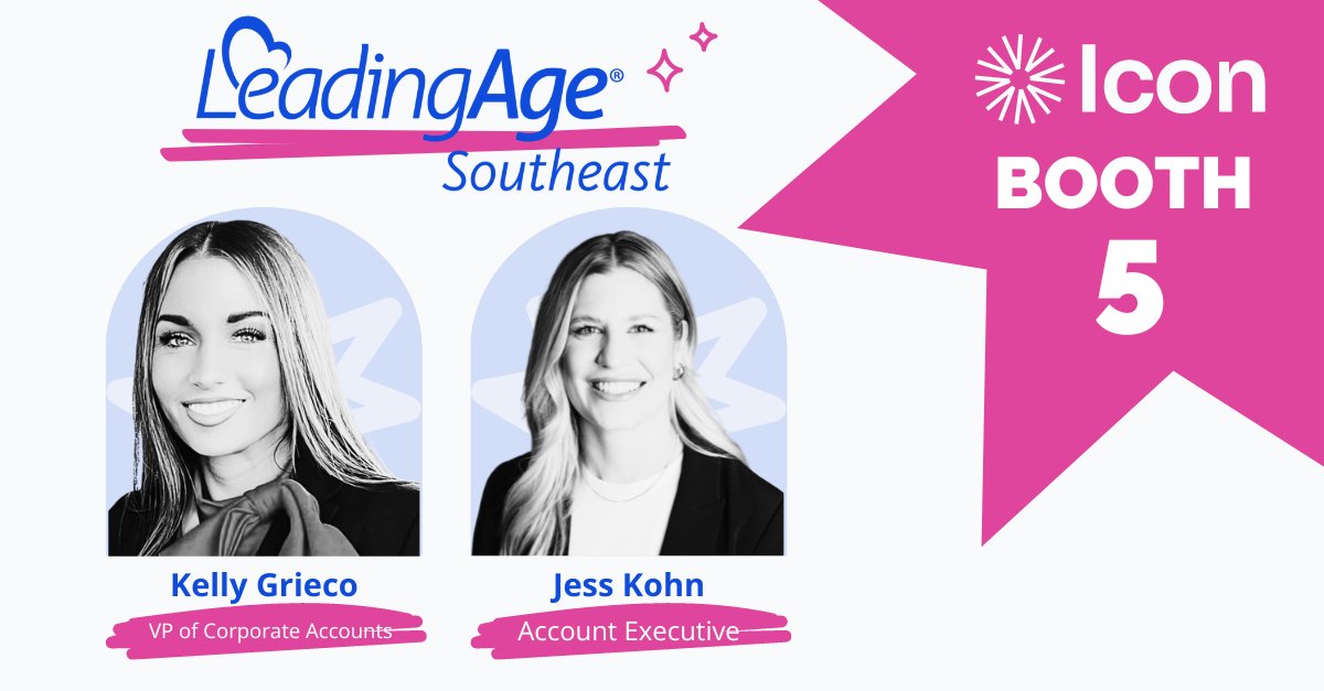 _goicon's tweet photo. The Icon Team is looking forward to several sunny days in Florida for LeadingAge Southeast! You can find Kelly and Jess representing Icon at Booth 5. https://t.co/e161WKGrsz