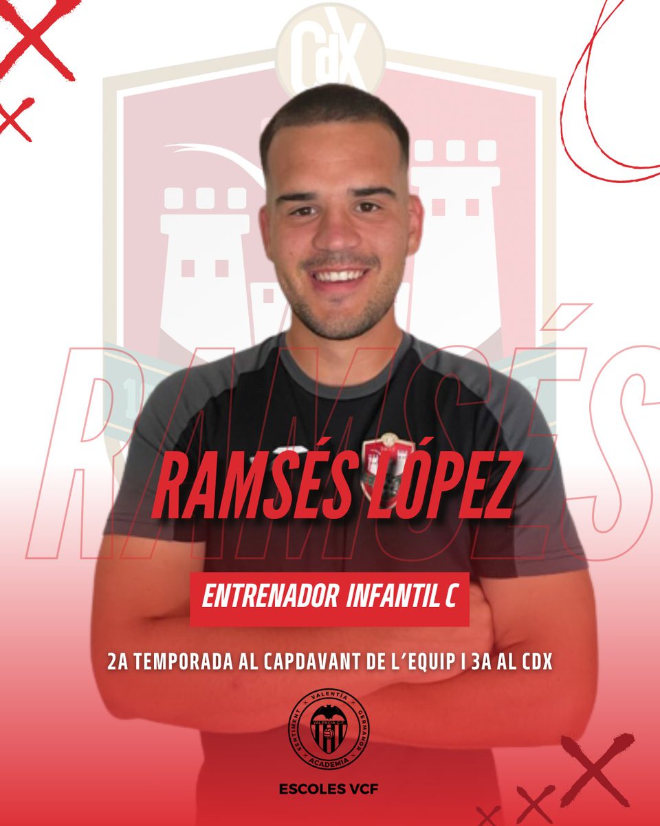 ⚽️Hui vos presentem a un altre dels components de l'equip formatiu

➡️Ramsés López (📚 Nivell 2) segueix al capdavant del #CDXInfantilC per a continuar amb la bona tasca duta a terme el passat curs.  Jove, però amb una trajectòria més que interessant

#CDX24_25 #JuntsCapAlFutur