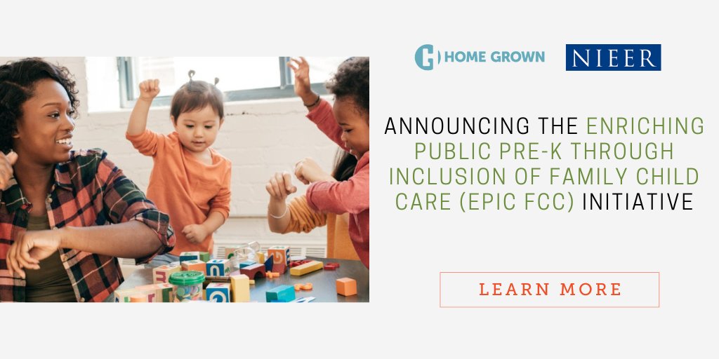 🎉 Announcing A New Initiative!

We are now accepting applications for the inaugural cohort of the Enriching Public Pre-K Through Inclusion of Family Child Care (EPIC FCC) initiative, facilitated by <a href="/PreschoolToday/">NIEER</a>. 
#childcare #solvechildcare