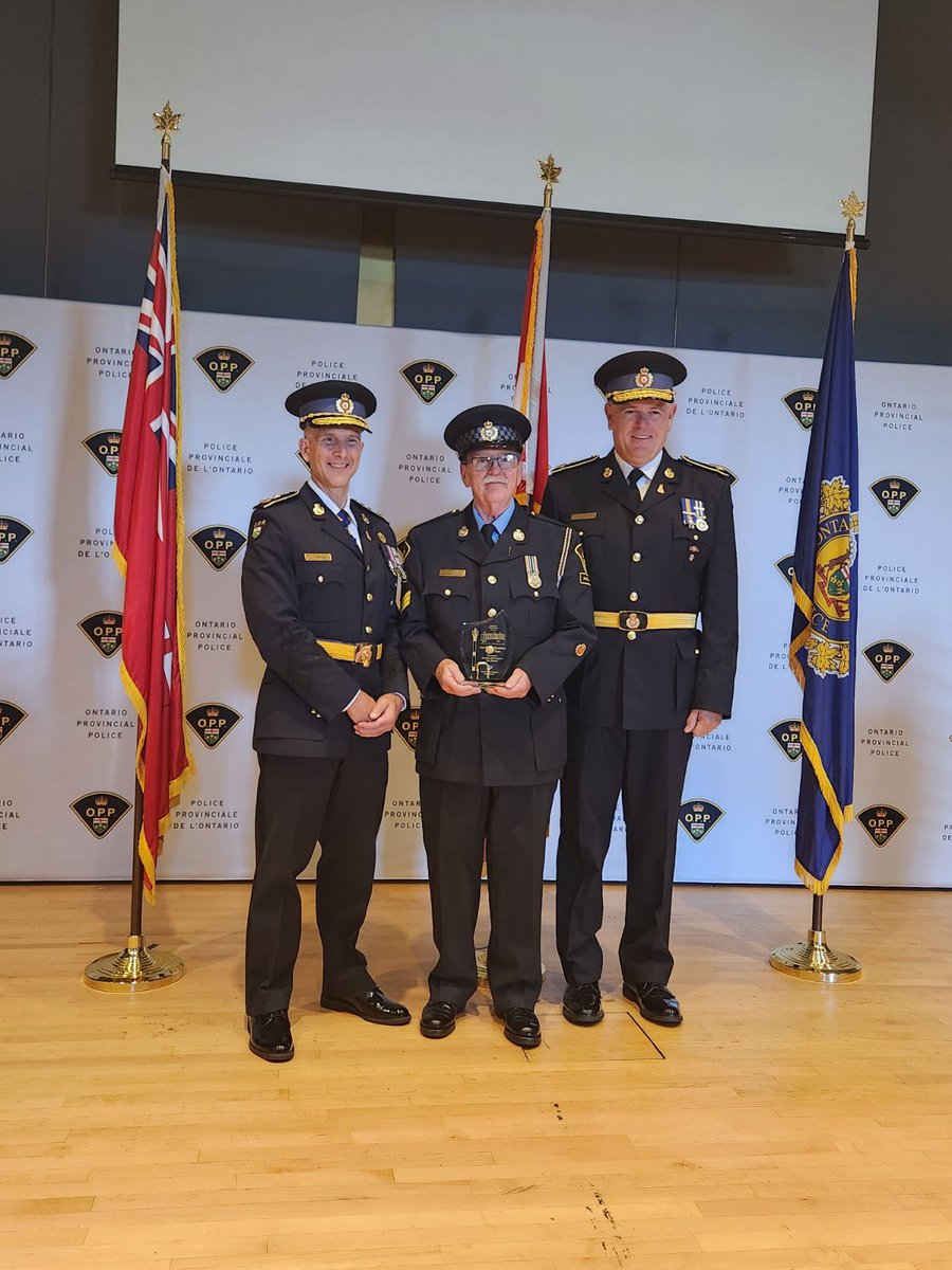 OPP_WR's tweet photo. On July 11, 2024, the Ontario Provincial Police (OPP) held the Ontario Provincial Police 2023 #AccoladeAwardCeremony at OPP General Headquarters (GHQ) in Orillia.

An #auxiliary officer who works with the #GreyBruceOPP was among those honoured for their exceptional efforts in service with the OPP.  The Auxiliary Member of the Year Accolade Award was presented to Auxiliary Staff Sergeant Tom Buckley.  In 2023, Tom has volunteered over 1000 quality hours with the Auxiliary Unit for the betterment of his community and the OPP.  These hours consisted of ride-a-longs with officers, community events and training at the OPP GHQ.

“Auxiliary S/Sgt Tom Buckley has been a dedicated auxiliary member since 1995, devoting countless hours every year. He is a highly respected member of the Grey Bruce OPP and takes immense pride in his position. We are lucky to have him leading our Grey Bruce Auxiliary program, that participates in so many events in our communities. He is very deserving of this prestigious award.” – Staff Sergeant Marla Barfoot.

If you are interested in joining the Grey Bruce OPP Auxiliary Unit please visit Ontario Provincial Police - Auxiliary Policing Program (https://t.co/hg2eaFf5Om).  If you have any questions, please contact your local OPP detachment, and ask to speak to their recruit ambassador. ^kl