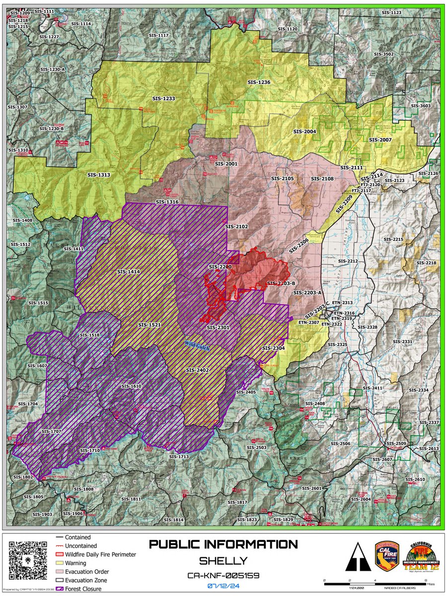 #ShellyFire July 7, 2024 - Morning Update
See 
inciweb.wildfire.gov/incident-infor… for full article

<a href="/CALFIRESKU/">CAL FIRE SKU</a> 
<a href="/SiskiyouSheriff/">Siskiyou County Sheriff</a> 
<a href="/SiskiyouOES/">Siskiyou County OES</a>