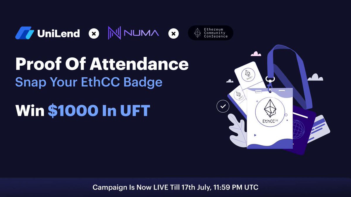 LifeOfAkpos's tweet image. Rise and Shine, Degens!🙋‍♂️

Show Proof of Attendance at EthCC 2024 &amp;amp; Win $1000 in UFT🎁

🥳Join the party as we celebrate hitting 100k on X followers!

#ethcc #ethcc2024 #giveaway #giveawayalert