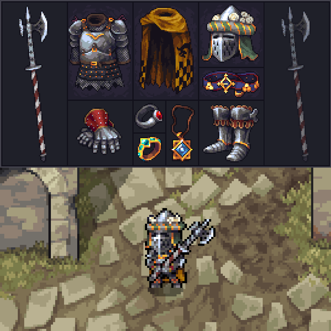 Stoneshard's tweet photo. Gear highlights - Knightly armor, fit for a joust 🏁
#armor #medieval #knight #pixelart #gamedev #indiedev #indiegame #ドット絵 #像素艺术 #픽셀아트 https://t.co/yVgMpap1JU