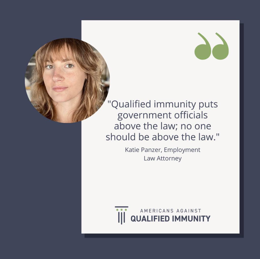 USAgainstQI's tweet photo. Why are YOU against qualified immunity? Submit your quote at https://t.co/85xP9Ei2bq
#endqi #EndQualifiedImmunity #NoOneIsAboveTheLaw https://t.co/YYsA5j85Wz