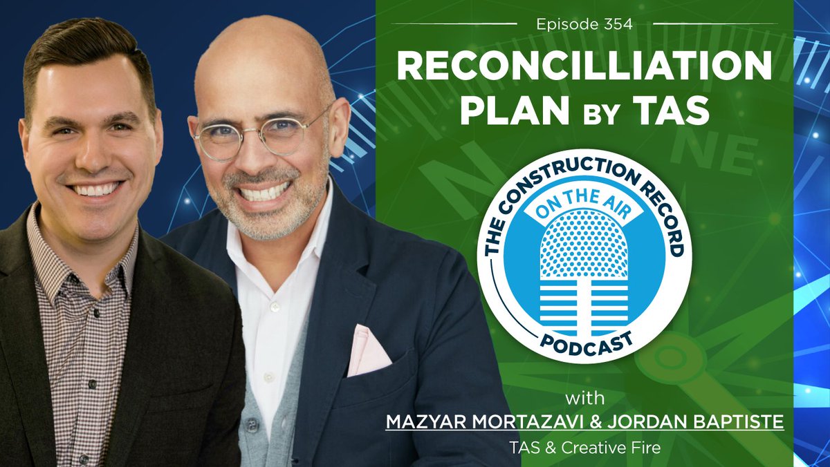 The Construction Record Podcast :tm: (@tcr_cast) on Twitter photo On the latest <a href="/TCR_Cast/">The Construction Record Podcast :tm:</a>, @JOCFreyspeaks with both <a href="/mazyarmortazavi/">Mazyar Mortazavi</a> and <a href="/JordoBaptiste/">Jordan Baptiste</a> about the TAS Reconciliation Plan, a document intended to guide company actions as they engage with Indigenous communities to further development.
theconstructionrecord.libsyn.com/the-constructi… On the latest <a href="/TCR_Cast/">The Construction Record Podcast :tm:</a>, @JOCFreyspeaks with both <a href="/mazyarmortazavi/">Mazyar Mortazavi</a> and <a href="/JordoBaptiste/">Jordan Baptiste</a> about the TAS Reconciliation Plan, a document intended to guide company actions as they engage with Indigenous communities to further development.
theconstructionrecord.libsyn.com/the-constructi…