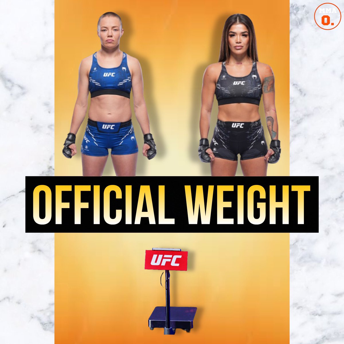 mma_orbit's tweet photo. Tracy Cortez (127) ❌

*1 pound over flyweight limit*

#UFCDenver https://t.co/ZYoKpd6q2R