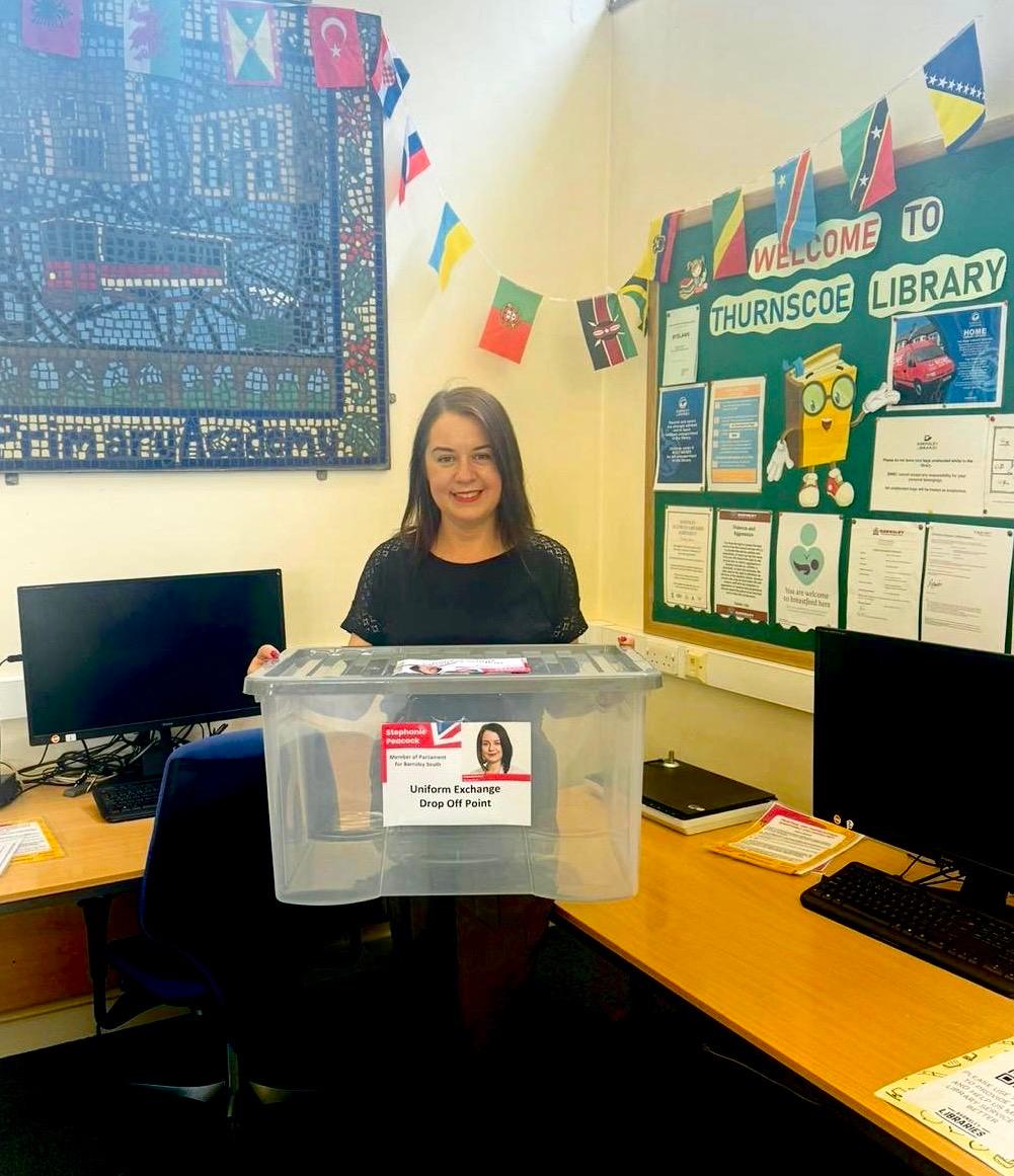 Today I launched my annual School Uniform Exchange at Thurnscoe Library 📚

If you have any pre-loved uniform that you no longer need, please consider donating it.
