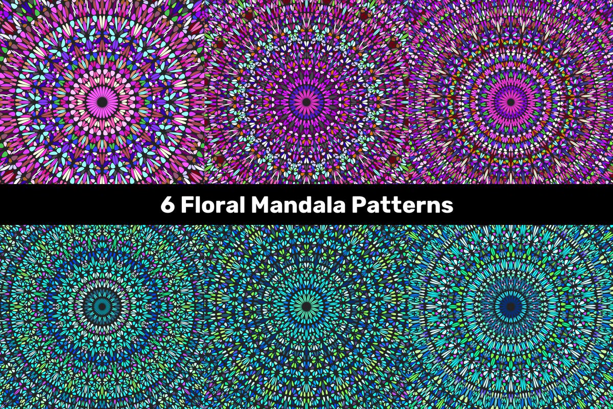 DavidZydd's tweet photo. 6 Floral Mandala Patterns https://t.co/vWtqFSOuyR #DiscountPatterns #colorfulbackground #PremiumVectorGraphicDesign #GeometricPattern #AbstractDesign #vibrant #CheapPattern #GeometricBackground #VectorImages #GeometricBackground #CheapVectorPattern https://t.co/K9y9e07pfI