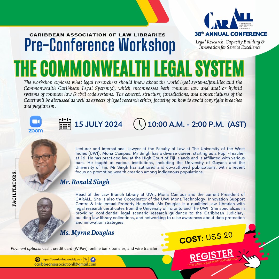 Today is the LAST day to register for this informative workshop. #lawlibrarians #CARALL2024
tinyurl.com/mppm4e5z