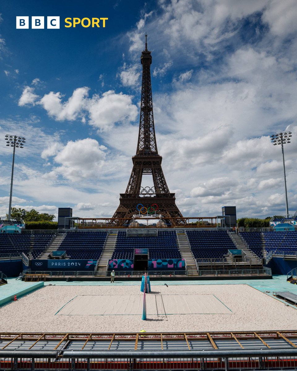 BBCSport's tweet photo. Not a bad backdrop for the beach volleyball later this summer! 😍

#Paris2024 #Olympics https://t.co/G3RISt5m2R