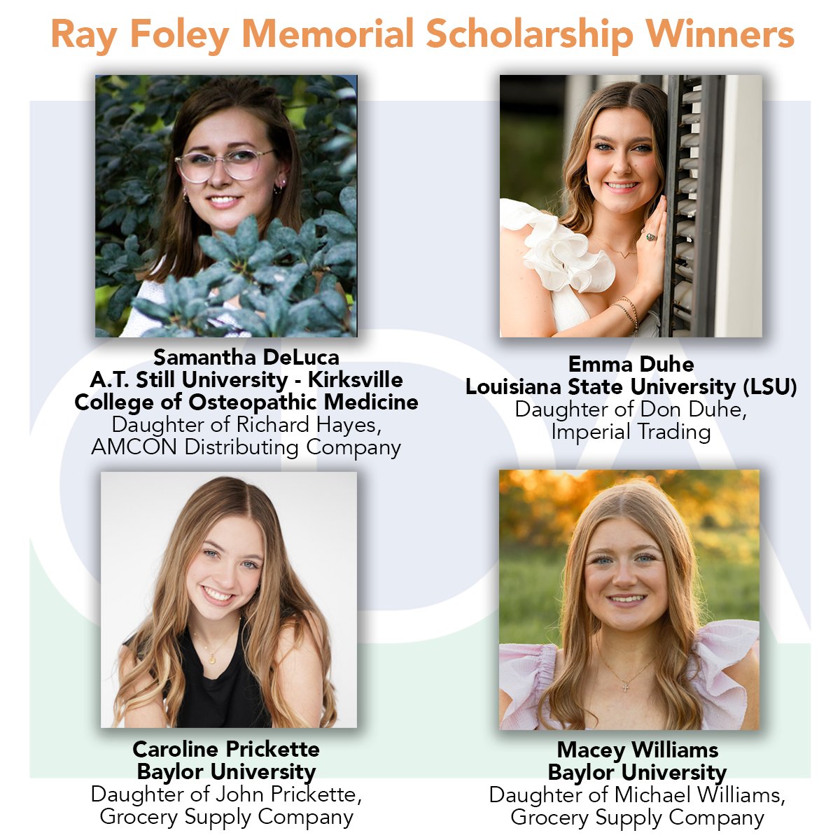 Congratulations to the 2024 CDA Ray Foley Memorial Scholarship winners! Visit the link to learn more about the scholarship and this year's recipients - 
cdaweb.net/RayFoley
#CDAScholarship #DEF