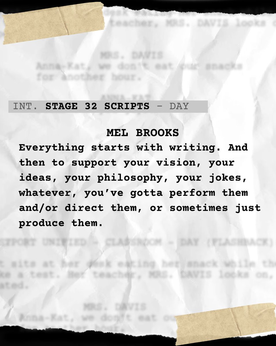 Stage32Scripts's tweet image. "Everything starts with writing."

Are you performing, directing or producing what you write? How do you bring them to life?

#melbrooks #writerslife #writertips #performance #quote