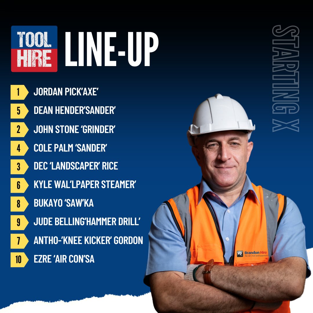 The line-up has been released &amp; it's coming home!⚽

If you would like a dean hender'sander' delivered to your door head over to our website or call 03456045337.

#itscominghome #toolhire #euros24