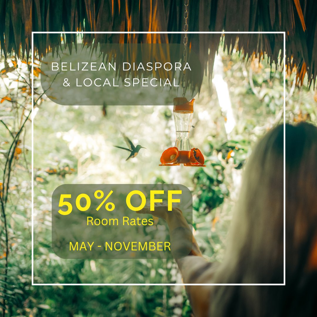 TableRockBelize's tweet photo. 📣 CALLING ALL BELIZEANS &amp; PERMANENT RESIDENTS!!!
Don't miss out on this amazing HALF PRICE deal! Whether you're a Belizean living abroad, a resident of Belize, or a lifelong local, we invite you to experience Belize in a whole new way.
✨️ GET THE DEAL: https://t.co/XWYJleCq5i https://t.co/N7zebUztOI