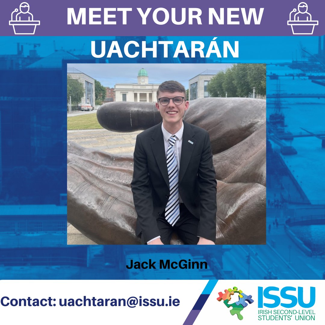 Meet ISSU's new Uachtarán Jack McGinn <a href="/ISSU_President/">Jack McGinn | ISSU Uachtarán</a>  

You can read more about Jack via: issu.ie/coiste-gno and read further about the role of Uachtarán here: issu.ie/uachtarn