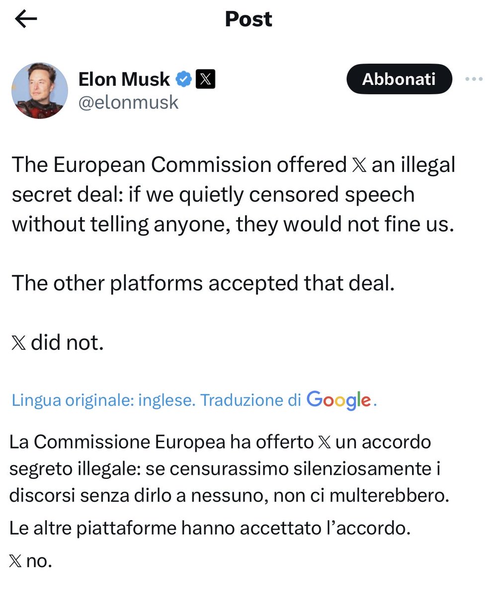 Ecco qui, sputtanati da #Musk! 
La domanda è: con quale faccia di tolla si può votare #vonderLeyen? Solo i prezzolati possono farlo😎

#vergognaUe