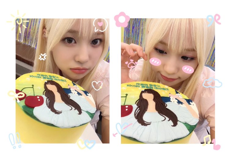 🍰🧚_% snapped a perfect selca with this pretty cake, eyes sparkling with delight. the cake, adorned with my princess-like drawing portrait. joy was palpable, making the moment memorable and reflecting the warmth of the celebration.