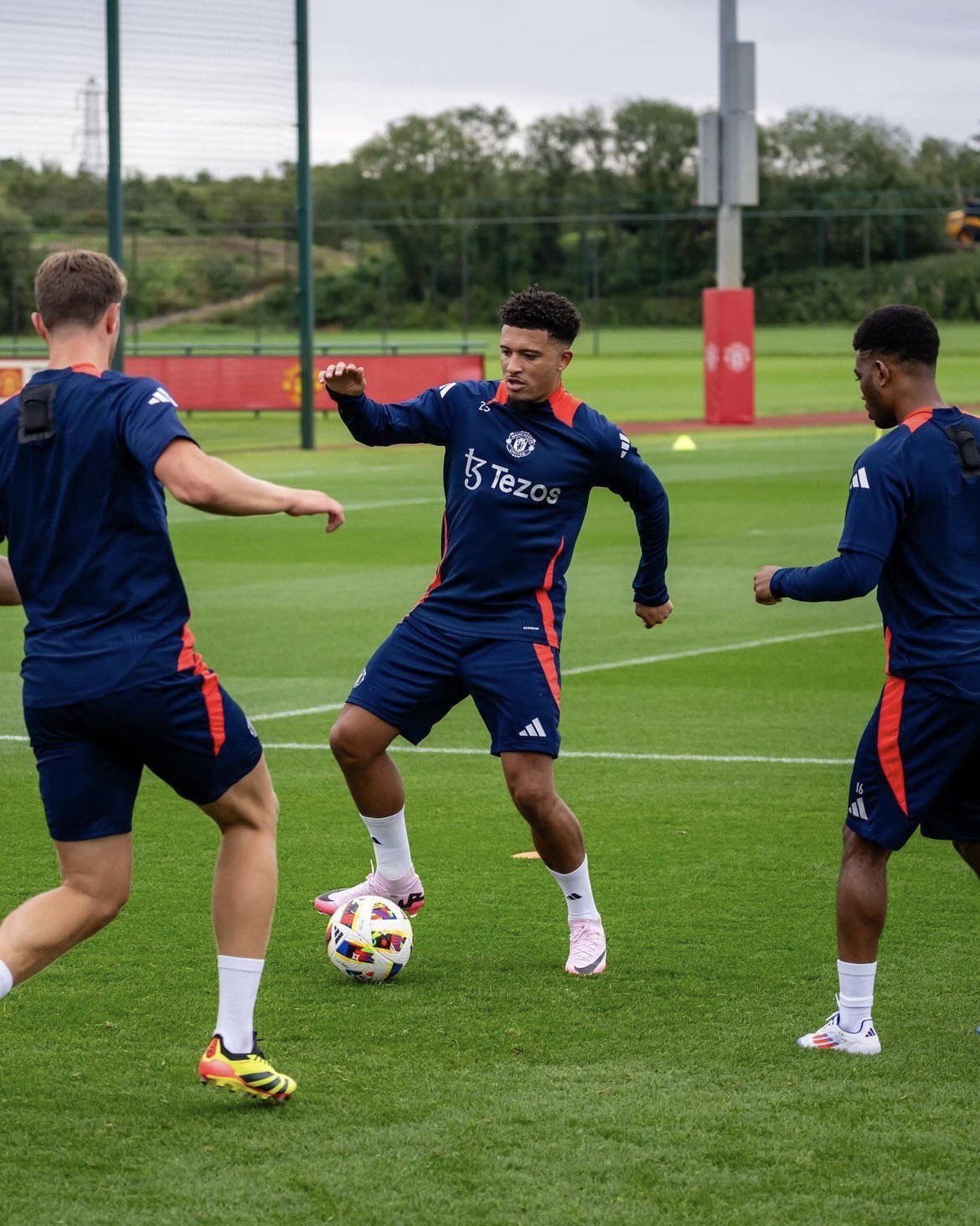 Jadon Sancho in Manchester United training.