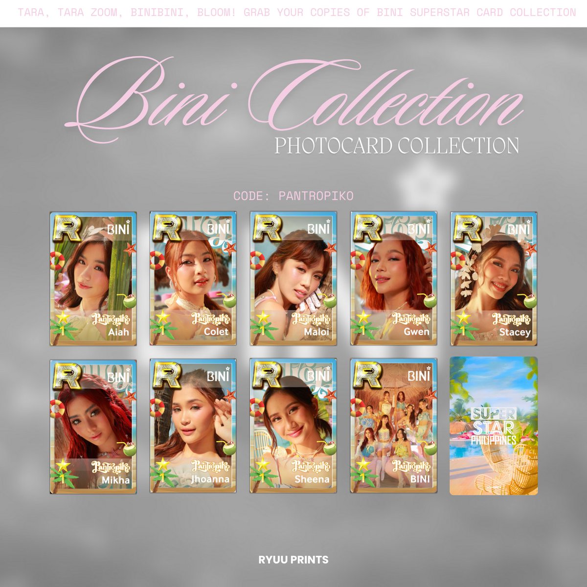 ryuuprints's tweet photo. #ryuuprintscollection wts lfb ph bini
π bini collection by ryuuprints π
π supercard "pantropiko" and "karera" cards set
β±150 each set + local shipping fee
comes with freebies πΈ
dop: payo only
all items for pre-order!
reply "mine + code + quantity" to claim https://t.co/ncPBRKn3aR