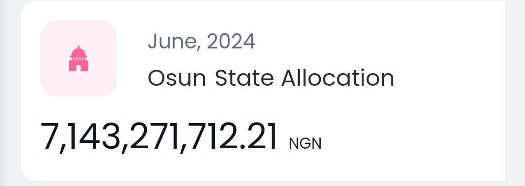 eliteofosun's tweet photo. June 2024 federal Allocation https://t.co/7PuQraaCF7