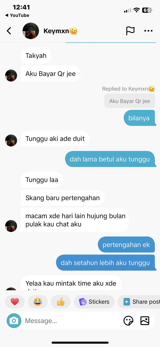 usernamenazmi_'s tweet photo. budak ni hutang aku rm700, dah masuk setahun lebih dah, tak bayar bayar lagi, ada cara lain tak nak tuntut? sebab dia taknak bagi aku num phone dia (dia tukar num baru), so contact kat tiktok je

yang aku tau, dia kerja dengan KOLAR MERAH https://t.co/7tTBkZIECm