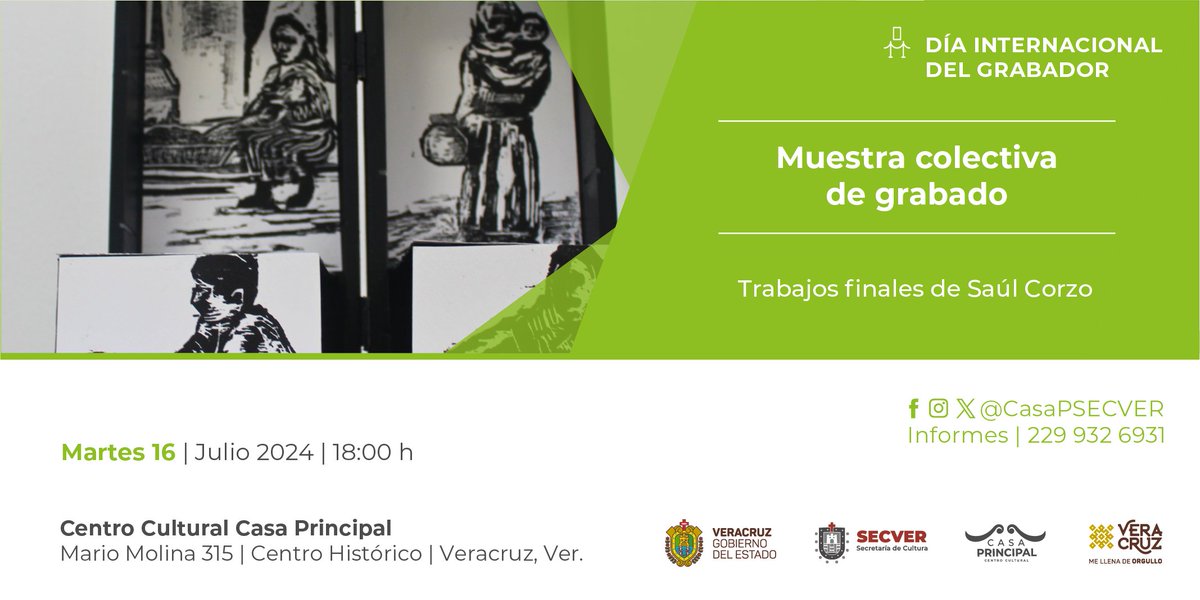 CasaPSECVER's tweet photo. Asiste el próximo martes, conoce el talento de jóvenes principiantes incursionando en el mundo del grabado. https://t.co/S7CBGO8s2R