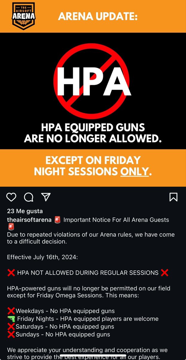 tactishopmx's tweet photo. En México las réplicas HPA no son muy populares; sin embargo, la comunidad ha debatido respecto a su uso y limitaciones en eventos. 

En USA es común que se prohíba el uso de estas réplicas debido a las violaciones a los reglamentos internos de los campos o de los eventos. https://t.co/JobqaV31FB