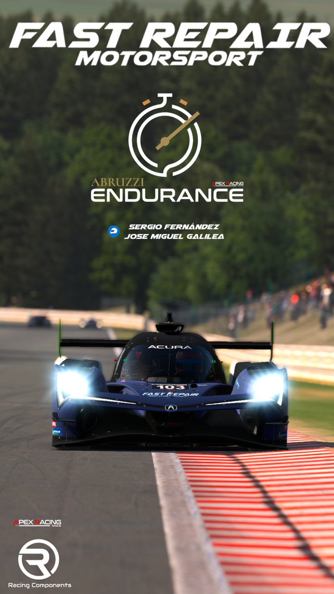 FastRepairMotorsport (@fastrepairmotor) on Twitter photo ¡Segunda prueba del <a href="/ArlEsports/">Apex Racing League</a>!
Nos vamos a Spa para la segunda prueba de este campeonato en el que buscaremos estar al mismo nivel que en la primera prueba.
<a href="/servans27/">Sergio Fdez</a> y <a href="/JX4Three/">JoseXemi</a> serán los que se encarguen de llevar nuestro GTP.
¡Suerte a todos! ¡Segunda prueba del <a href="/ArlEsports/">Apex Racing League</a>!
Nos vamos a Spa para la segunda prueba de este campeonato en el que buscaremos estar al mismo nivel que en la primera prueba.
<a href="/servans27/">Sergio Fdez</a> y <a href="/JX4Three/">JoseXemi</a> serán los que se encarguen de llevar nuestro GTP.
¡Suerte a todos!
