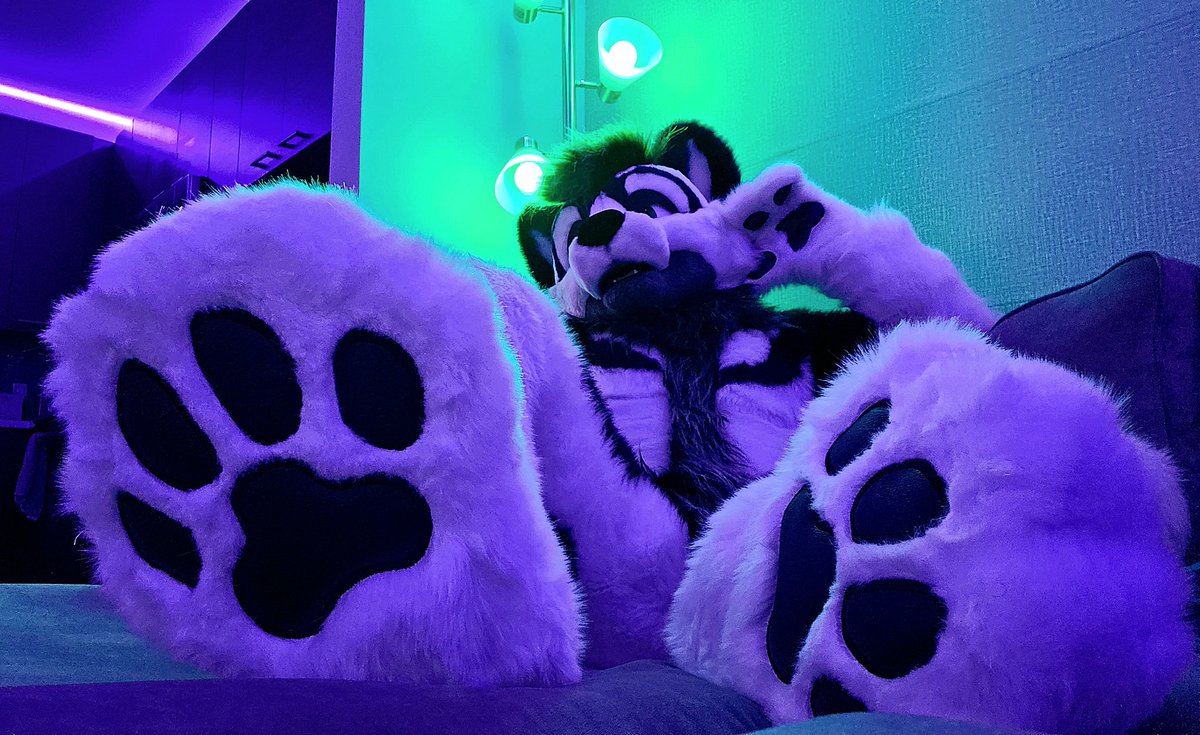HumphreyMuski's tweet photo. Aroooo thank God it's the weekend... time to kick them paws up after a loooooong hot work week... 🐶🐾🥱💦💦💦💦
#FursuitFriday #paws #happytrail #goodsmells
✂️:@FursuitsByLacy https://t.co/rgcFocxW7K