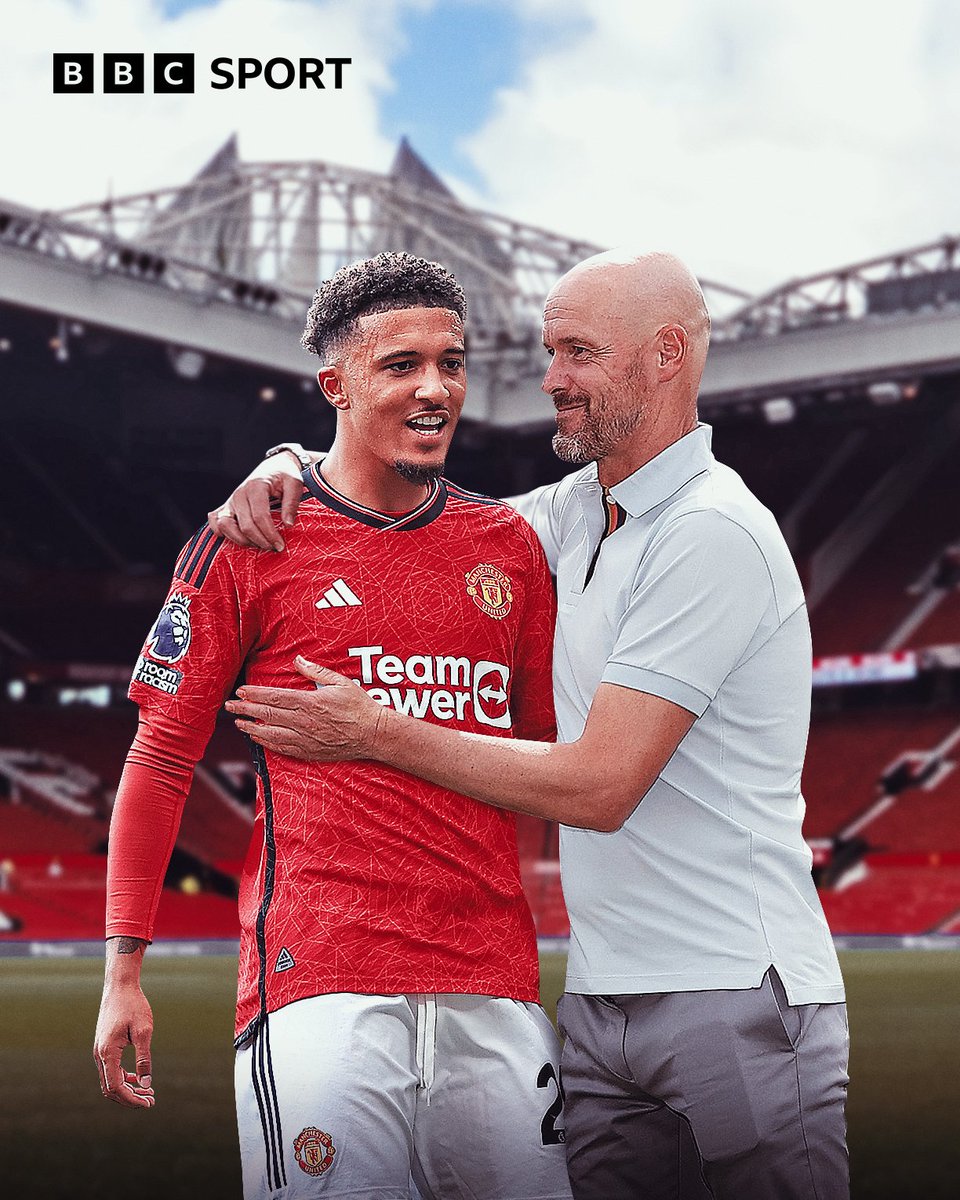 BBCSport's tweet photo. Jadon Sancho has returned to training with Manchester United after a meeting with Erik ten Hag 🤝🔴

#BBCFootball https://t.co/DHzF8r23Nv