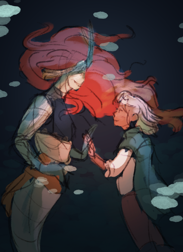 kiemlejae's tweet photo. i've been pecking away at concept art for a 'little mermaid' queer retelling :) https://t.co/Y5ZHuo2N1r