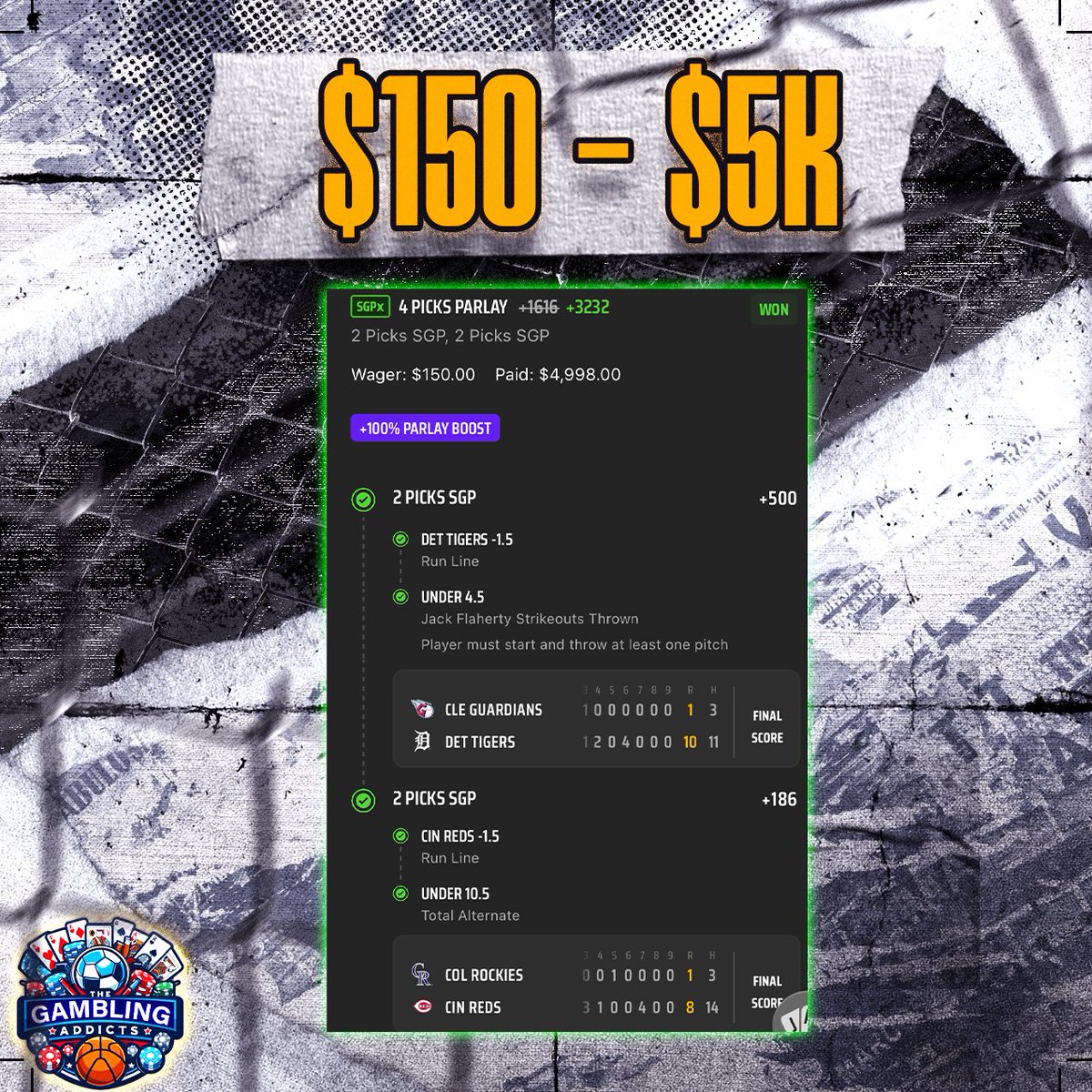 Yesterdays Recap💯

HMU for a free month code to our discord
#GamblingX  #GamblingTwitter #sportsbettor #DraftKings #fliff