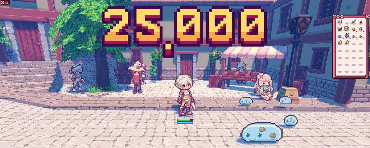 Maytch's tweet photo. We've hit 25,000 followers ⭐️ Let's celebrate by doing some impromptu NPCs!

Post your character and I'll make some. It won't be RNG this time, just some illogical order and quantity. Boosts and wishlists much appreciated! https://t.co/lRwALFqWLH