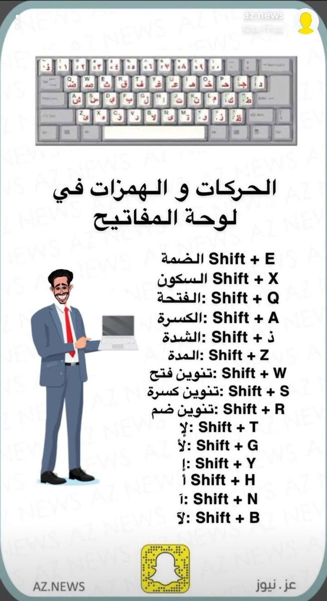 TVUSS1's tweet photo. الحركات والهمزات في لوحة المفاتيح https://t.co/MINTd9BOMw