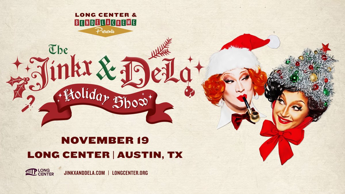 Long Center (@longcenter) on Twitter photo 🎄ON SALE ALERT! 🎄Tix are on sale now for the brand new Jinkx & DeLa Holiday Show at Long Center on 11/19! @BenDeLaCreme & <a href="/thejinkx/">ashley (not jinkx)</a> bring another year of fabulous spectacle, whip-smart comedy, brand new songs, and annual favorites!
🎟️ bit.ly/JinkxDeLaTW 🎄ON SALE ALERT! 🎄Tix are on sale now for the brand new Jinkx & DeLa Holiday Show at Long Center on 11/19! @BenDeLaCreme & <a href="/thejinkx/">ashley (not jinkx)</a> bring another year of fabulous spectacle, whip-smart comedy, brand new songs, and annual favorites!
🎟️ bit.ly/JinkxDeLaTW