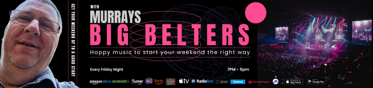 join Murray Davies for "Murrays Big Belters" at 7 pm quite simply happy, lively music to kick your weekend off properly so have your hairbrush/wooden spoon/any other mic like implement ready,  move the coffee table, polish the floor and get your dancing socks on......