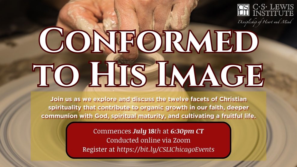 CSLIChicago's tweet photo. Join our ten-week Conformed to His Image online study course starting on July 18.
Register and find more details at https://t.co/WIcaLLv4J5 #CSLI #CTHI https://t.co/dXqBe6zmhe